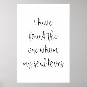 "I Have Found the One Whom My Soul Loves" Wedding Poster