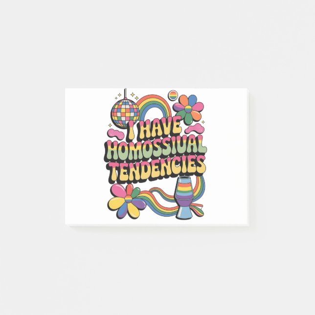 I Have Homosexual Tendencies LGBT Pride Month Post-it Notes (Front)