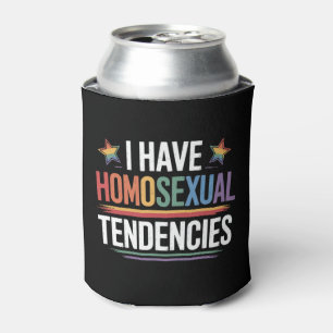 I Have Homosexual Tendencies LGBTQ Pride Rainbow Can Cooler