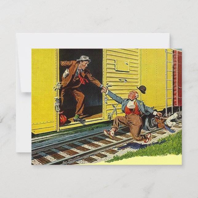 I have Moved Announcement ~ Catching the Train (Front)