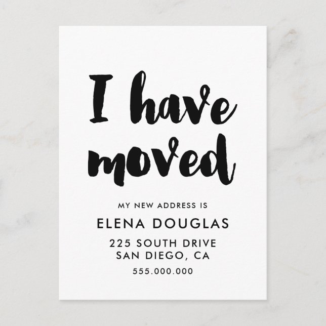 I have moved Modern Moving announcement Postcard (Front)