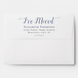 I Have Moved New Address Dusty Blue Script Moving Envelope