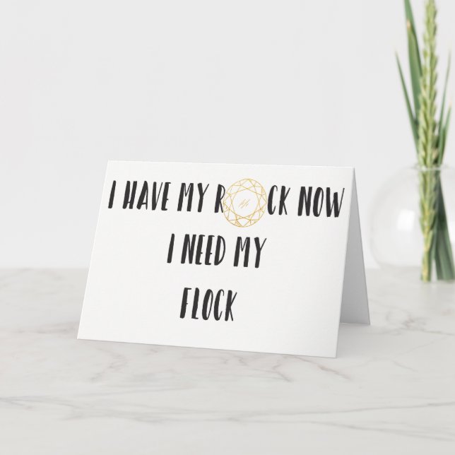 I HAVE MY ROCK NOW I NEED MY FLOCK BRIDESMAID ASK INVITATION (Front)