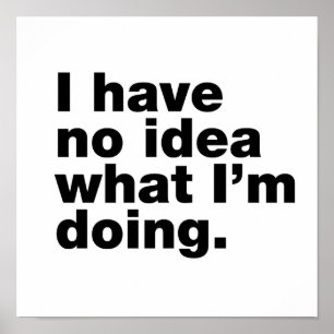 I have no idea what I'm doing Poster