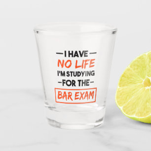 I Have No Life I'm Studying for the Bar Exam Shot Glass