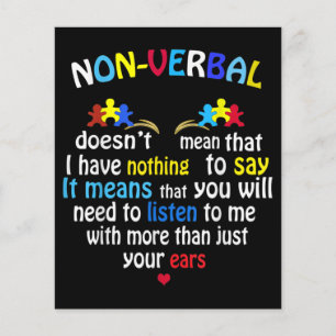 I Have Nonverbal Autism Awareness Puzzle Piece