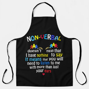 I Have Nonverbal Autism Awareness Puzzle Piece Apron