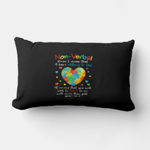 I Have NONVERBAL Autism Awareness Puzzle Piece Lumbar Pillow
