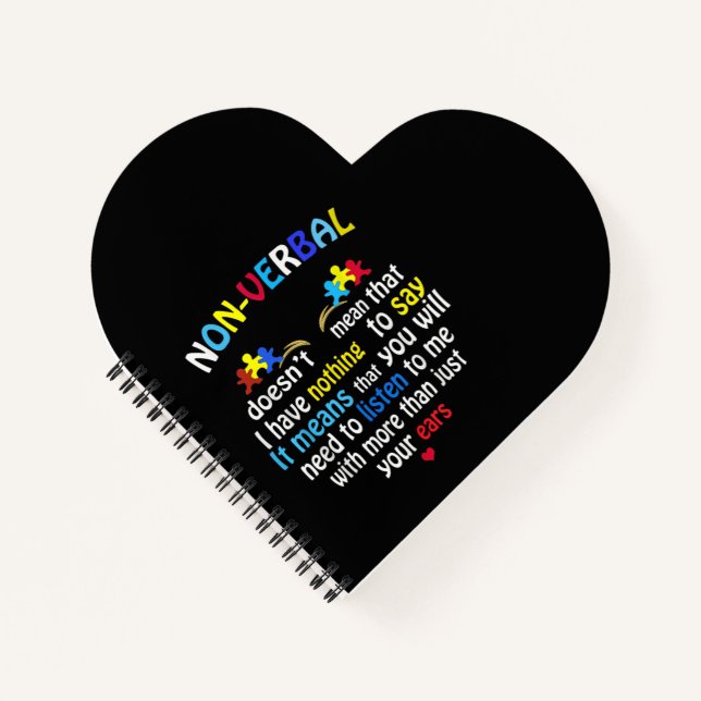 I Have Nonverbal Autism Awareness Puzzle Piece Notebook (Front)