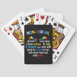 I Have Nonverbal Autism Awareness Puzzle Piece Playing Cards