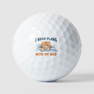 I Have Plans with My Bed – Cozy Orange Cat Golf Balls