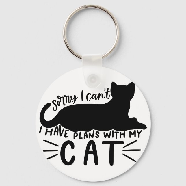 I Have Plans with My Cat Keychain (Front)