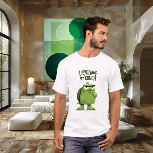 I Have Plans With My Couch Funny Turtle Character  T-Shirt