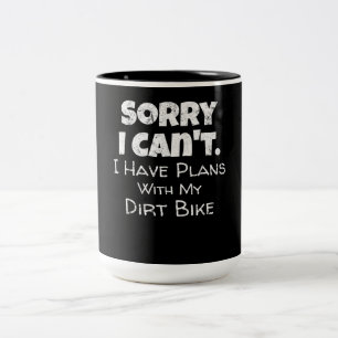 I Have Plans With My Dirt Bike Gift Two-Tone Coffee Mug