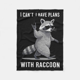 I Have Plans With Racoon Men Women Kid Funny Racco Fleece Blanket