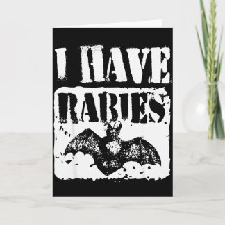 I Have Rabies Funny Bat Meme Vintage Tee  Card