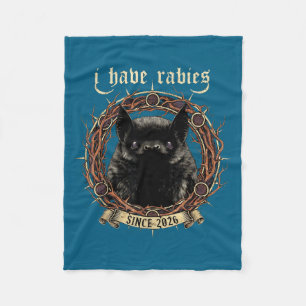I Have Rabies Gothic Bat Dark Humor Shirt Mens Wom Fleece Blanket
