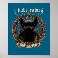 I Have Rabies Gothic Bat Dark Humor Shirt Mens Wom