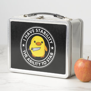 I Have Stability Ability To Stab Funny Metal Lunch Box