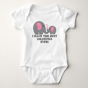 I Have The Best Grandma Ever With Elephant Graphic Baby Bodysuit