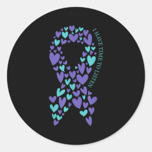 I Have Time To Listen Mental Health & Suicide  Classic Round Sticker
