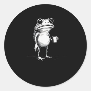 I Have To Say Weird Stuff Or I'll Die Funny Frog M Classic Round Sticker