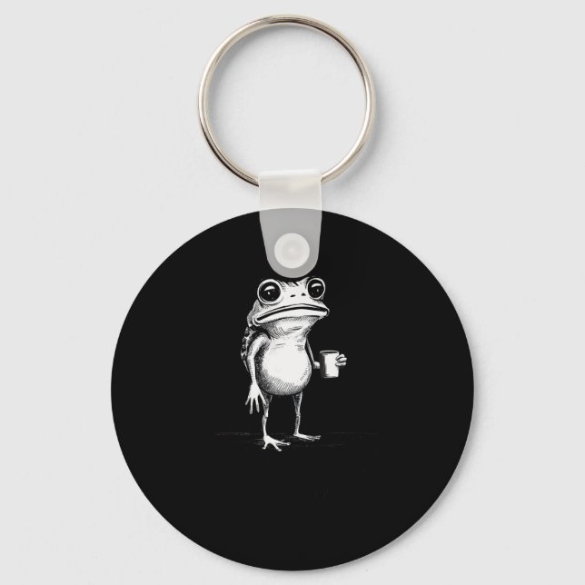 I Have To Say Weird Stuff Or I'll Die Funny Frog M Keychain (Front)