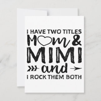 I Have Two Mom And Mimi|Papa and Mama  Invitation