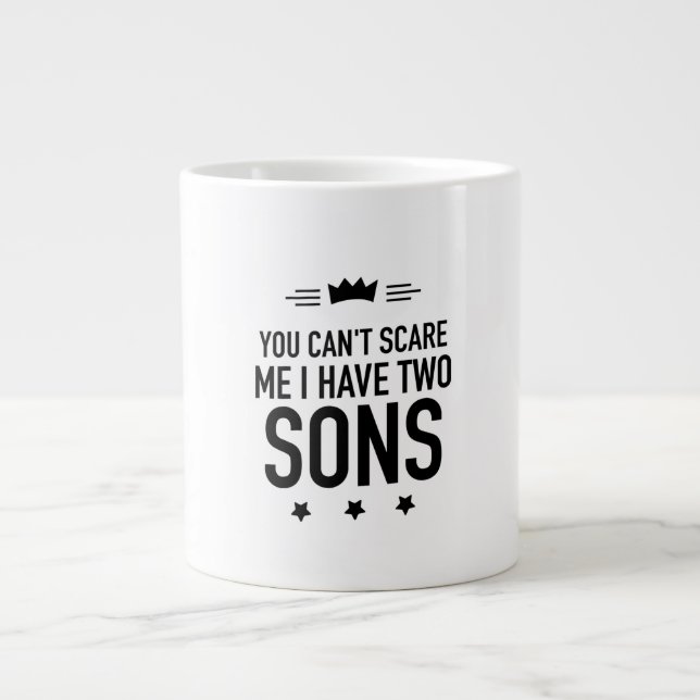 I have two sons funny fathers and mothers day gift large coffee mug (Front)
