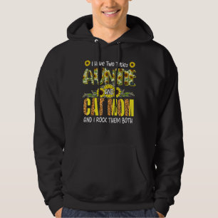 I Have Two Titles Auntie And Cat Mom Cute Leopard Hoodie