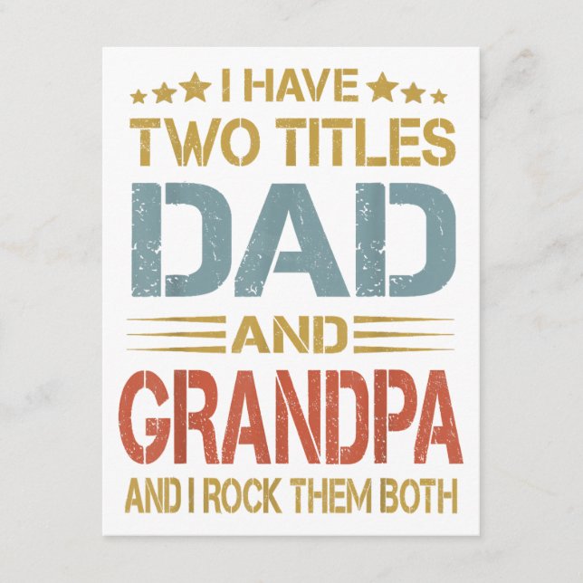 I Have Two Titles Dad And Grandpa Father's Day Gra Enclosure Card (Front)