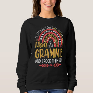 I Have Two Titles Mom And Grammie Pink Leopard Rai Sweatshirt