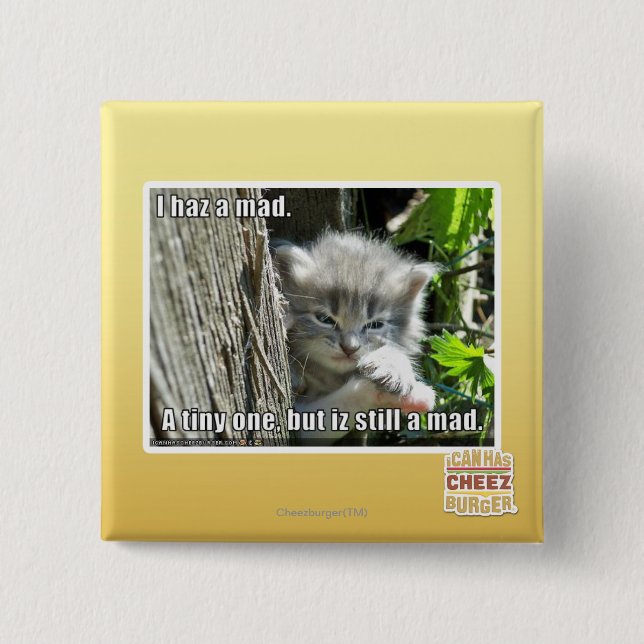 I haz a mad 2 inch square button (Front)