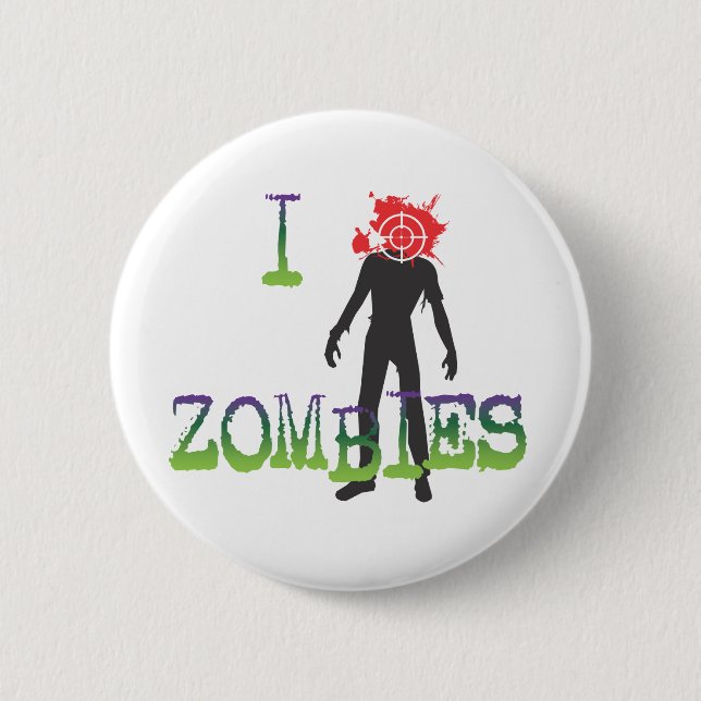 I Headshot Zombies 2 Inch Round Button (Front)