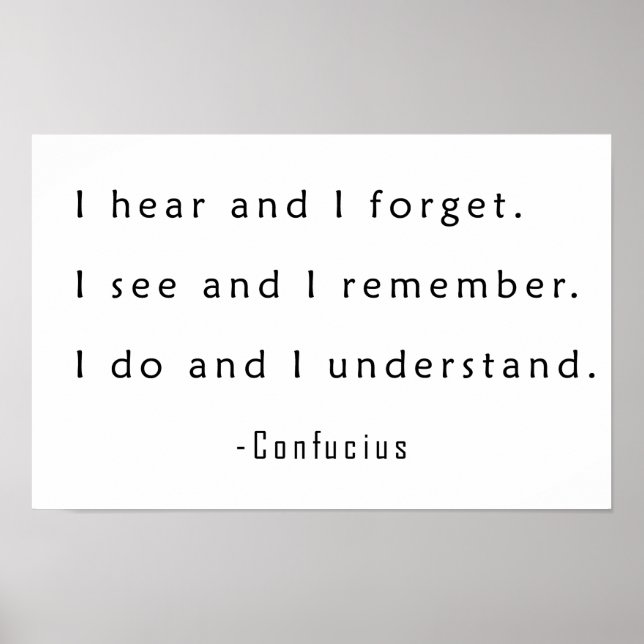 I hear and I forget Poster (Front)