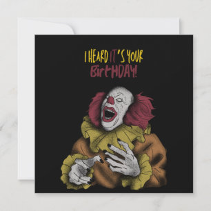 I Heard ITs Your Birthday Creepy Clown Card