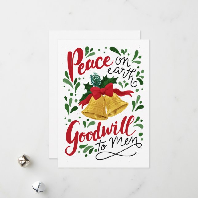 I Heard The Bells Flat Holiday Card (Front/Back In Situ)