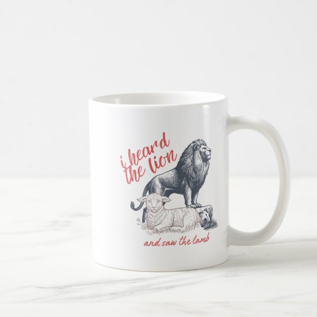 I Heard The Lion And Saw The Lamb Sheep Minimalist Coffee Mug (Right)