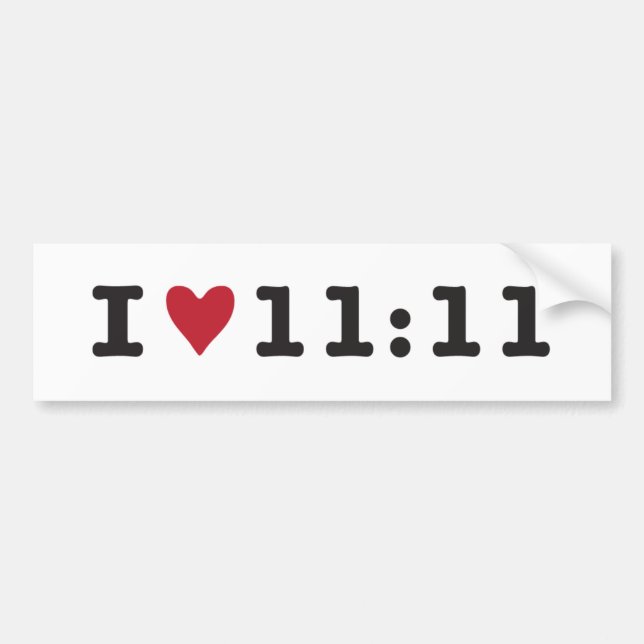 I Heart 11:11 Bumper Sticker (Front)