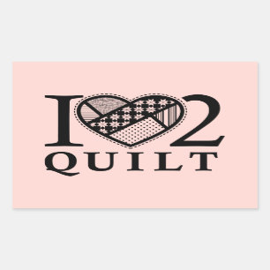 I Heart 2 Quilt by FiberFlies Sticker