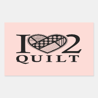 I Heart 2 Quilt by FiberFlies Sticker