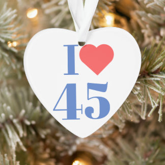 I Heart 45 Ornament