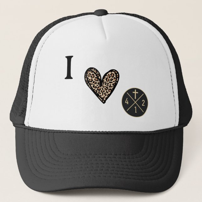 I heart 4:12 trucker cap (Front)