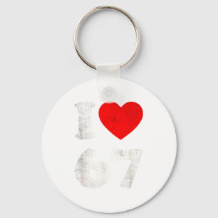 I Heart 67 Six Seven Clic 67 Meme Vintage Gen Alph Keychain