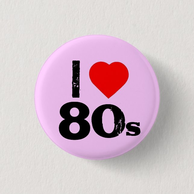 "I heart 80's" Pinback Button (Front)