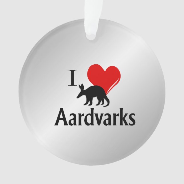 I Heart Aardvarks Ornament (Front)