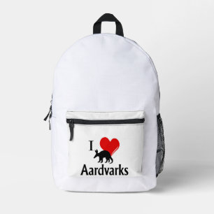 I Heart Aardvarks Printed Backpack