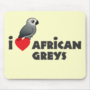 I Heart African Greys Mouse Pad