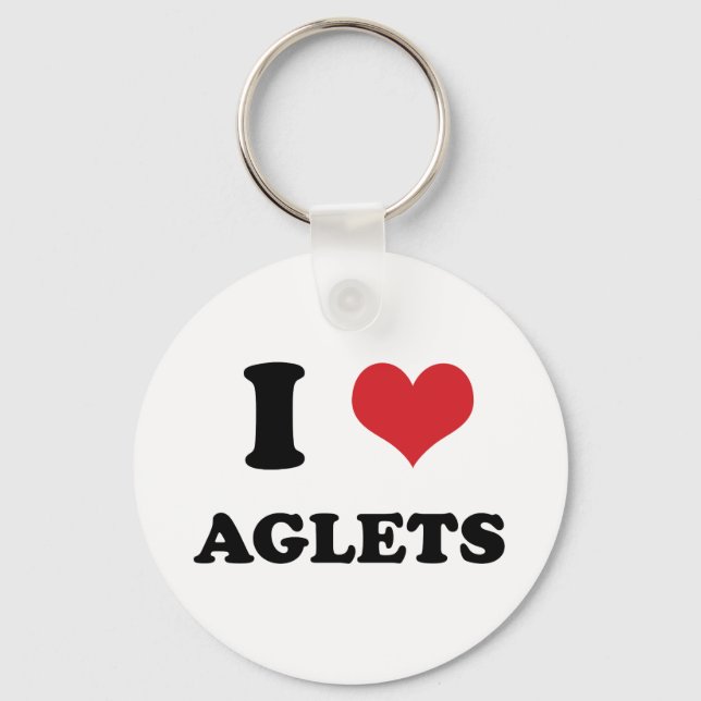 I (heart) Aglets Keychain (Front)