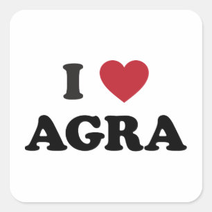 I Heart Agra India Square Sticker